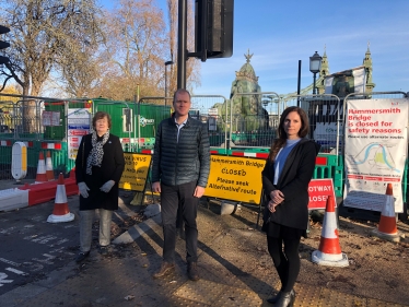 Barnes ward Councillors at Hammersmith Bridge